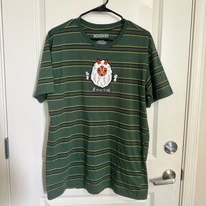 Green Striped Graphic T-Shirt